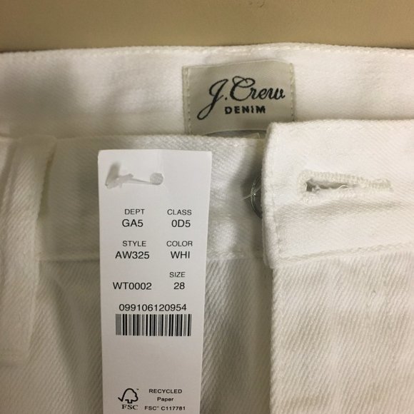 J. Crew White Denim Mini Skirt - Size 28 NWT - Picture 2 of 3